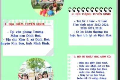 ‍TRƯỜNG MẦM NON ĐỊNH HOÁ   THÔNG BÁO TUYỂN SINH NĂM HỌC 2023-2024